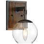 Load image into Gallery viewer, 10" High Gunmetal and Wood Wall Sconce