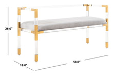 Load image into Gallery viewer, Anastasia Acrylic Bench-Brass