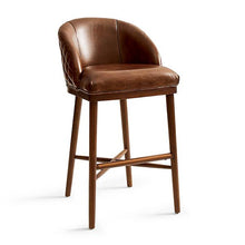 Load image into Gallery viewer, Leather Quilted Bar Stool