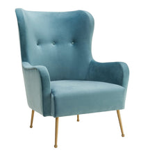 Load image into Gallery viewer, Ethan Sea Blue Velvet Chair
