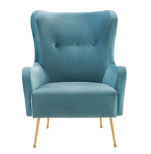 Load image into Gallery viewer, Ethan Sea Blue Velvet Chair