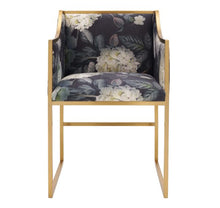 Load image into Gallery viewer, Atara Floral Velvet Gold Chair