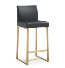 Load image into Gallery viewer, Denmark Black Gold Steel Counter Stool (set of 2)