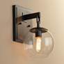 Load image into Gallery viewer, 10&quot; High Gunmetal and Wood Wall Sconce
