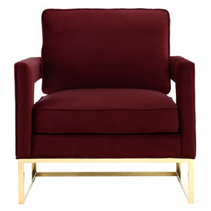 Avery Maroon Velvet Chair