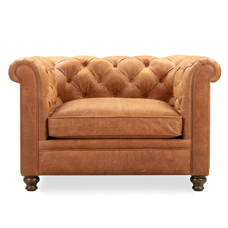 Top grain online leather armchair