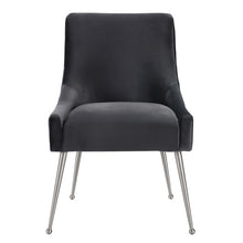 Load image into Gallery viewer, Beatrix Grey Velvet Side Chair with Silver Legs
