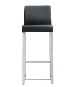 Denmark Black Stainless Steel Barstool (set of 2)