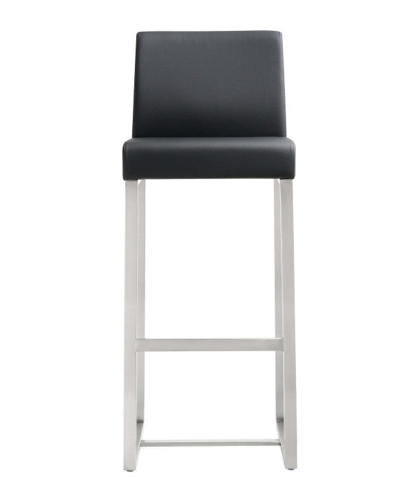 Denmark Black Stainless Steel Barstool (set of 2)