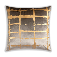 Load image into Gallery viewer, Oslo Grey and Gold Velvet Pillow
