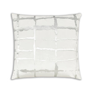 Oslo White SIlver Velvet Pillow