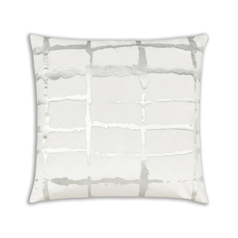 Oslo White SIlver Velvet Pillow
