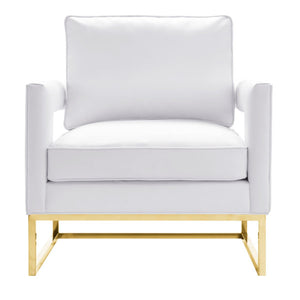 Avery White Leather Chair