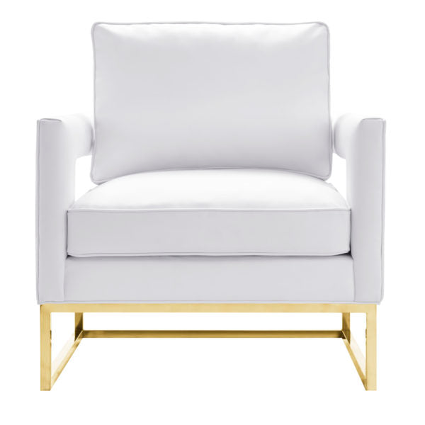 Avery White Leather Chair