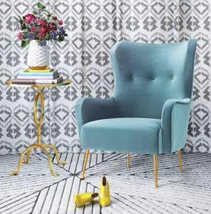 Ethan Sea Blue Velvet Chair