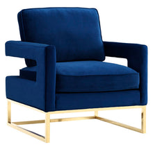 Load image into Gallery viewer, Avery Navy Velvet Chair
