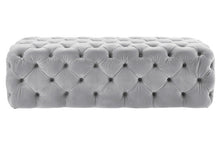 Load image into Gallery viewer, Kaylee Grey Velvet Ottoman
