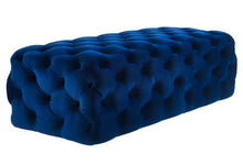 Load image into Gallery viewer, Kaylee Navy Velvet Ottoman

