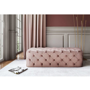 Kaylee Mauve Velvet Ottoman