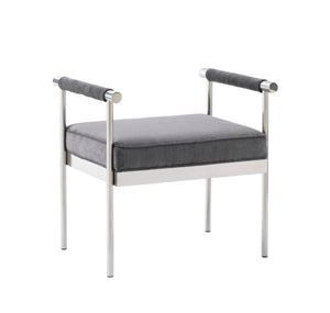 Diva Grey Velvet Bench