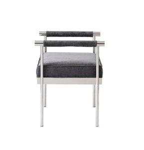 Diva Grey Velvet Bench