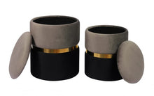 Load image into Gallery viewer, GIGI Grey Storage Ottomans
