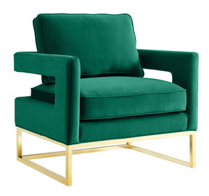 Avery Green Velvet Chair