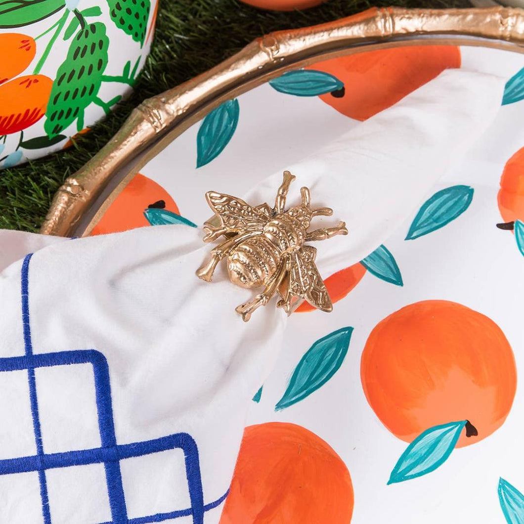 Color Block Bee Napkin Ring - Gold