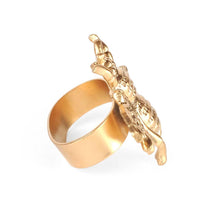 Load image into Gallery viewer, Color Block Bee Napkin Ring - Gold
