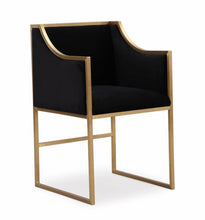 Load image into Gallery viewer, Atara Black Velvet Gold Chair
