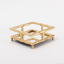 Load image into Gallery viewer, Gold Bamboo Guest Towel Tray
