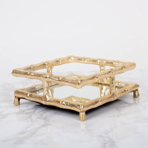 Gold Bamboo Guest Towel Tray